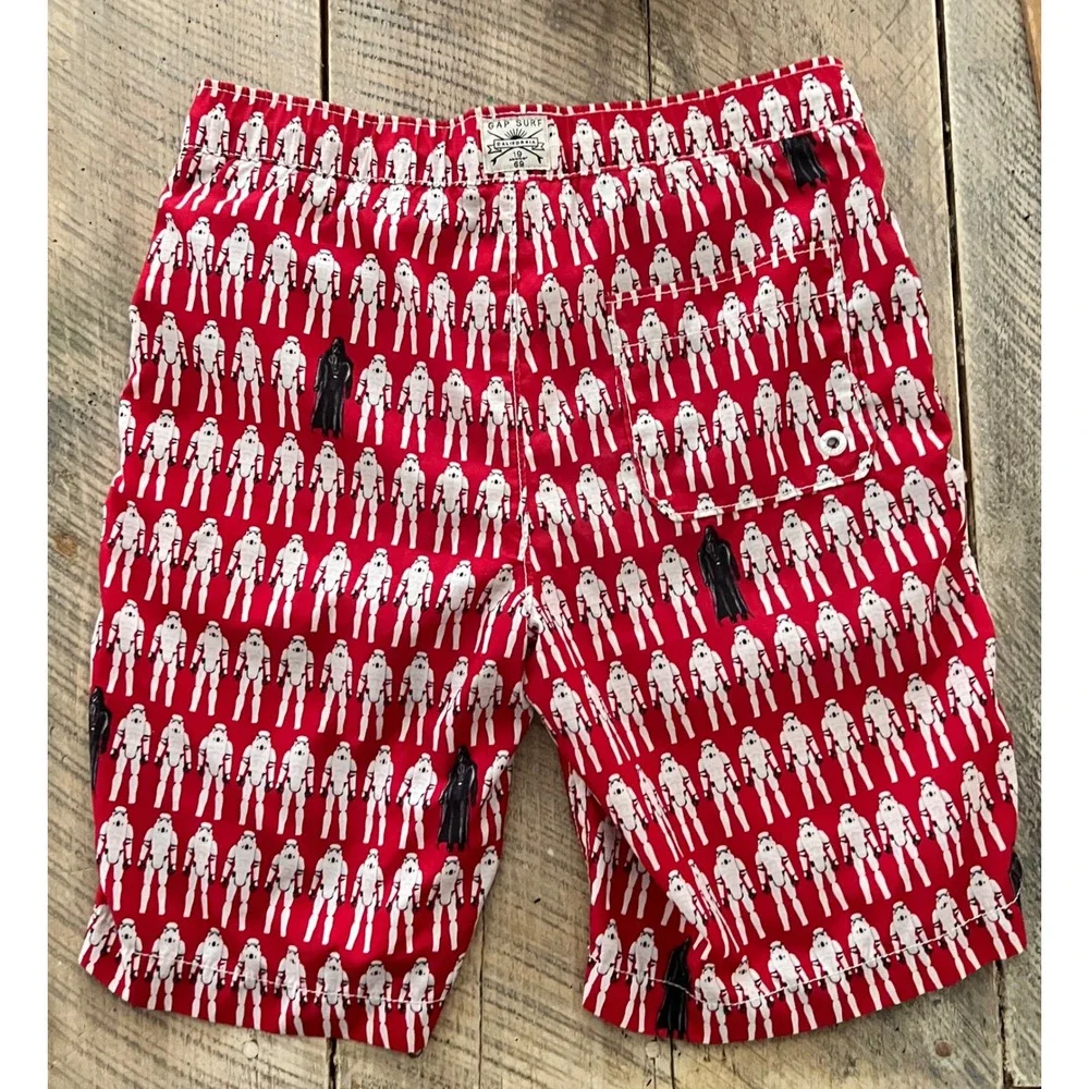 Gap Kids Star Wars Stormtrooper Darth‎ Vader Swim Red Boys XL 12 Board Short